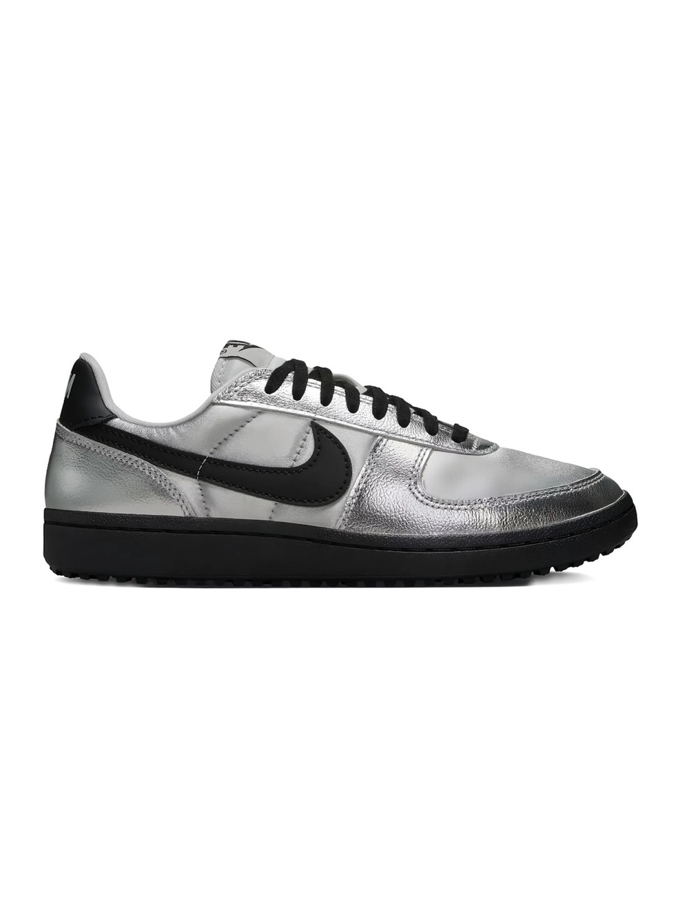Nike Womens Field General Metallic Silver and Black Sneakers - Picture 4 of 15